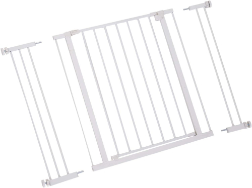PawHut Barrera de Seguridad Extensible Puertas y Escaleras Metálica para  Perros y Bebé Barrera Puertas Mascota 72-107x76cm
