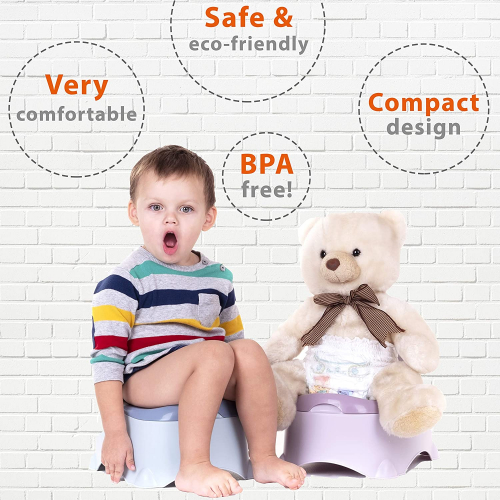 Bisoo - Orinales Infantiles - Incluye 3 Obsequios - Bebes + 2 Años - Vater  Inodoro Para Niñas y Niños - Retrete Wc Portátil (Azúl) - bisoo
