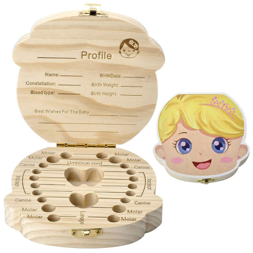 Toyvian Caja de almacenamiento de dientes de leche, caja de recuerdo para  bebés, caja de memoria para dientes, caja de recuerdos para niños, caja de