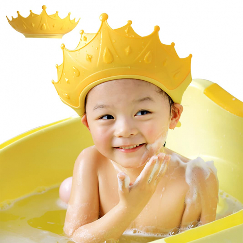 Gorro de Ducha Bebé - de 6 Meses a 9 Años, Ajustable para Gorro de Ducha  para Bebés Gorro de Baño para Bebés, Corona (Amarillo), Protege Los ojos y  las orejas para