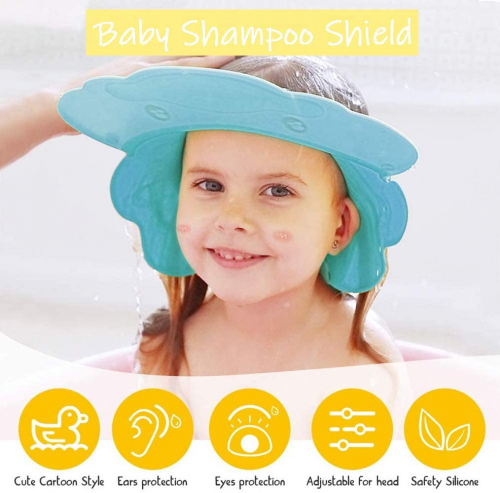Gorro de ducha para bebé, sombrero de champú de baño ajustable, protector  de lavado de cabello para niños, visera de baño, sombrero de visera para