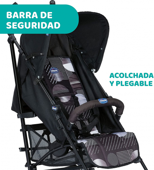 HOMCOM Silla de Paseo Ligera con Asiento Reversible y Reclinable Cochecito  para Bebé de 0-36m Plegable 83x59x104cm Negro