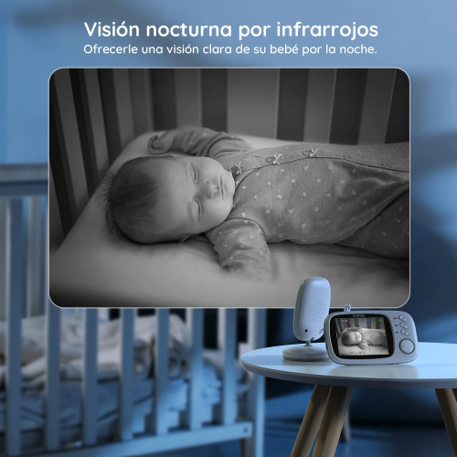 Cámara De Vigilancia Para Bebés Con Visión Nocturna Hd De 3.
